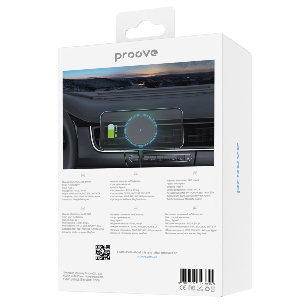 Wireless Charging Car Holder Proove Magic Circle Pro 15W - Photo 1