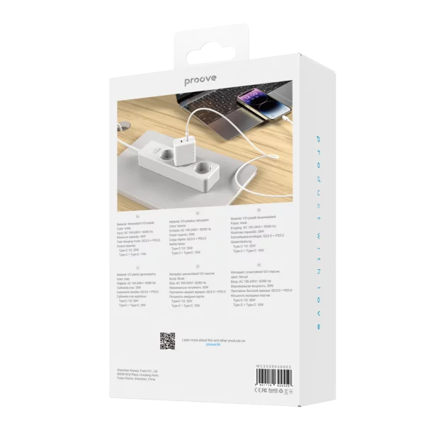 Wall Charger Proove Speed Surge Gan 35W (Type-C + Type-C) - Photo 2