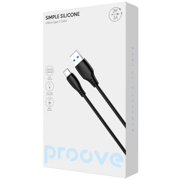 Cable Proove Simple Silicone USB to Type-C 3A (2m) - Photo 1