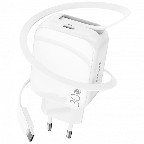 Wandladegerät Proove Fixtape Typ C 30W mit einziehbarem Kabel