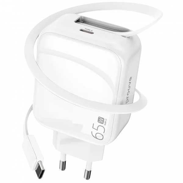 Wandladegerät Proove Fixtape Typ C 65W mit einziehbarem Kabel