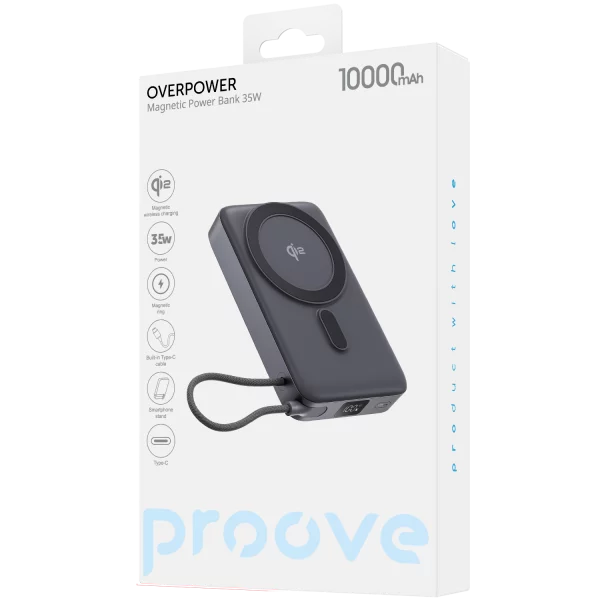 Power Bank Proove OverPower 35W 10000mAh Qi2 With Integrated Charging Cable Type-C - Photo 3