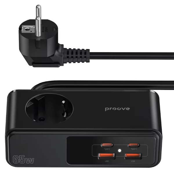 Power Strip Proove Homester Pro 65W (3AC + 2 Type-C + 2 USB) 1.5m