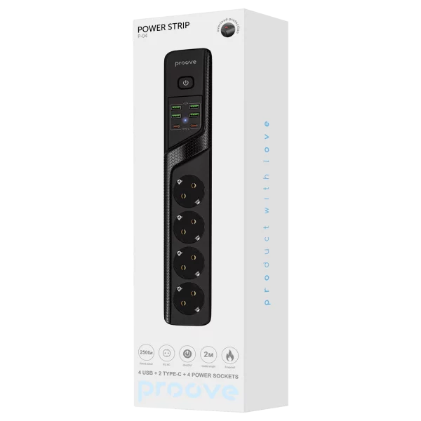 Power Strip Proove Power Socket P-04 (4 sockets + 4 USB + 2 Type-C) 2М - Photo 5