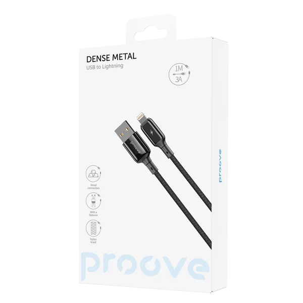 Cable Proove Dense Metal USB to Lightning 2.4A (1m) - fotoğraf 4