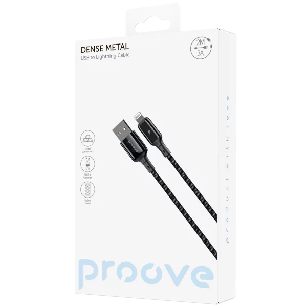 Kabel Proove Dense Metal USB auf Lightning 2,4A (2m) - Foto 4