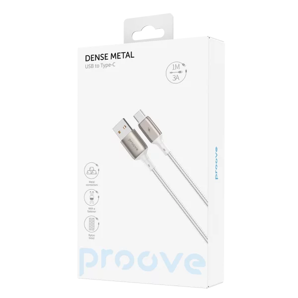 Cable Proove Dense Metal USB to Type-C 3A (1m) - Foto 4