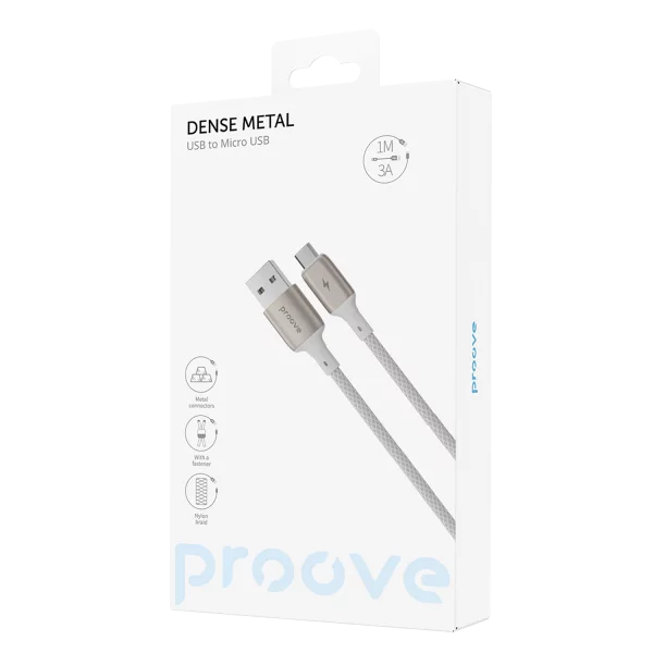 Cable Proove Dense Metal USB to Micro USB 2.4A (1m) - fotoğraf 4