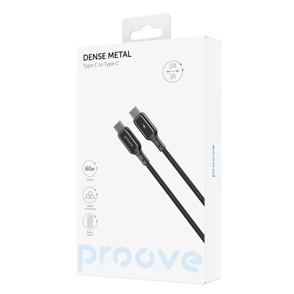 Kabel Proove Dense Metal Typ C auf Typ C 60W (1m) - Foto 4