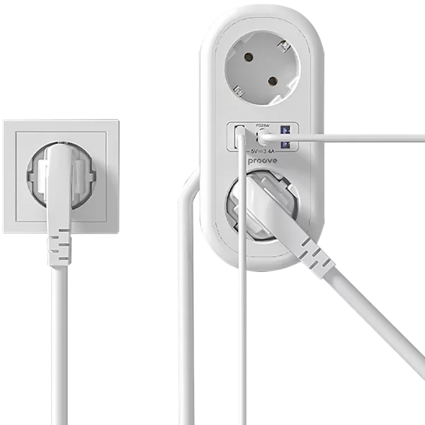 Power Strip Proove Supercoil 20W (2AC + 1 Type-C + 2 USB) 1.5m - Photo 1