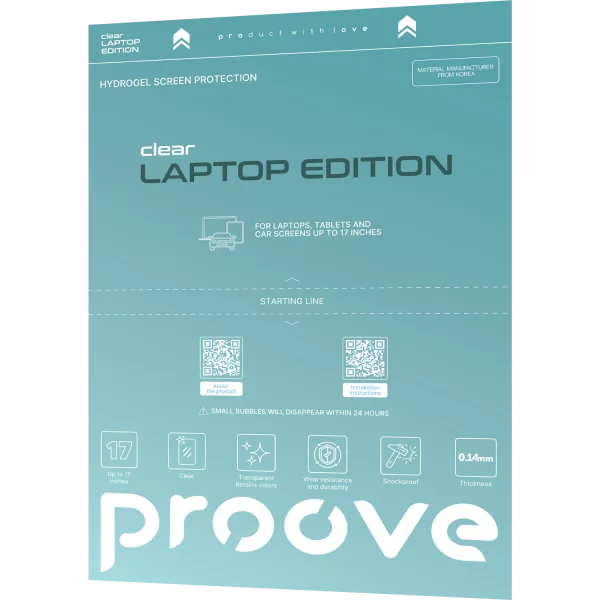 Protective hydrogel film Proove Hydrogel Screen Protection LAPTOP EDITION Clear - foto 1