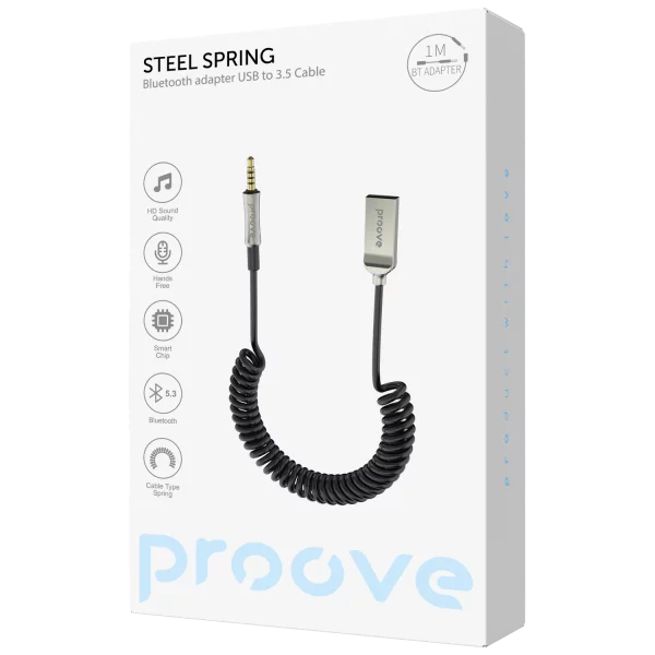 Adapter AUX Proove Steel Spring Bluetooth USB to 3.5 - Zdjęcie 1