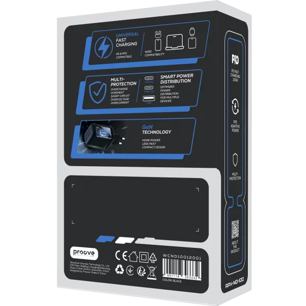 Wall Charger Proove APX Node 100W GaN (2*Type-C +USB) - foto 2