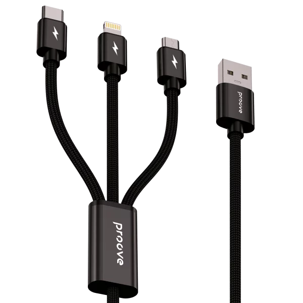 Cable Proove Triple Connection 3 in 1 Type-C + Micro USB + Lightning (1.3m)