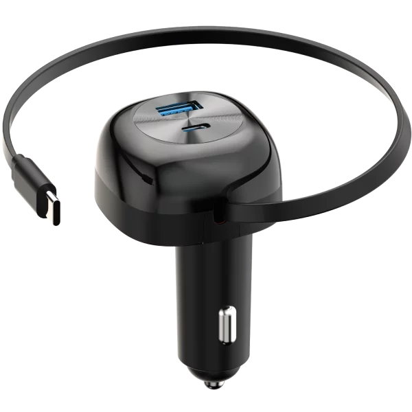 Car Charger Proove Pulsar (Type-C + USB) + Retractable Type-C Cable - photo 1