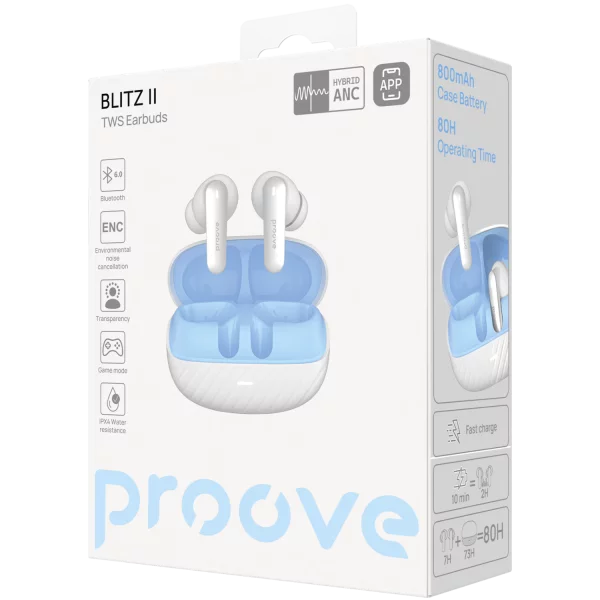 Wireless Earphones Proove Blitz II TWS with Hybrid ANC (APP) - foto 3