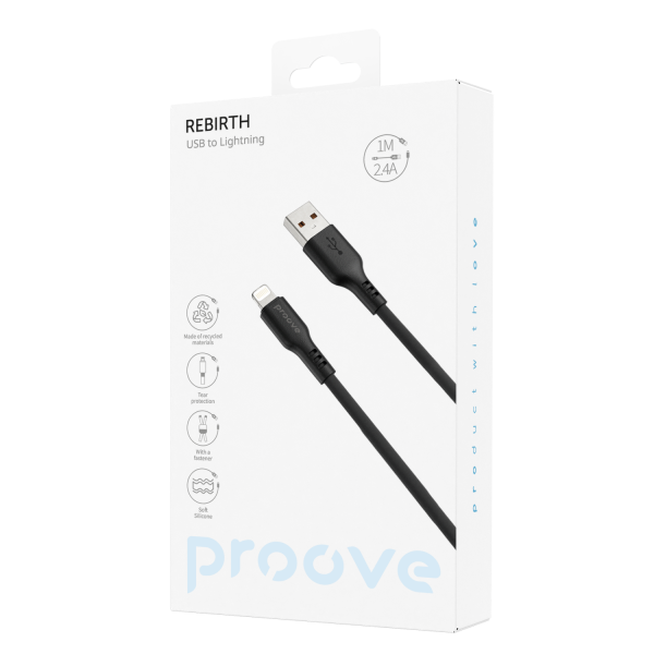 Cable Proove Rebirth USB to Lightning 2.4A (1m) - Photo 1