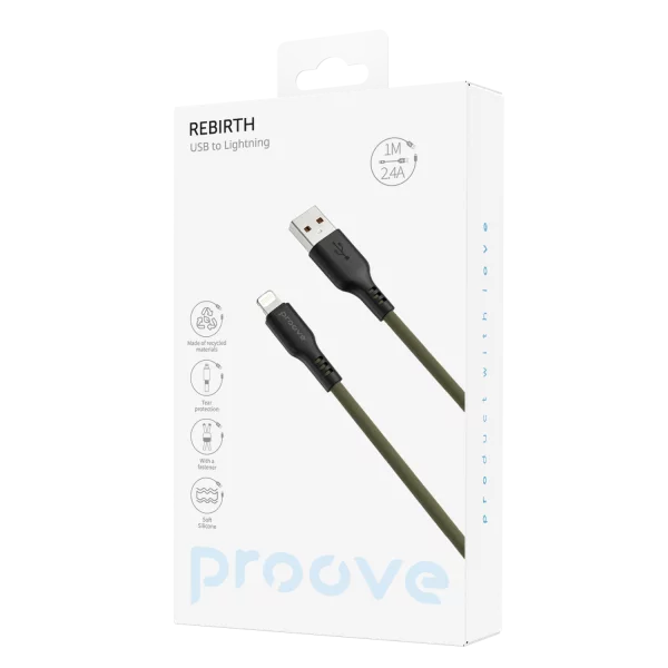 Cable Proove Rebirth USB to Lightning 2.4A (1m) - Photo 1
