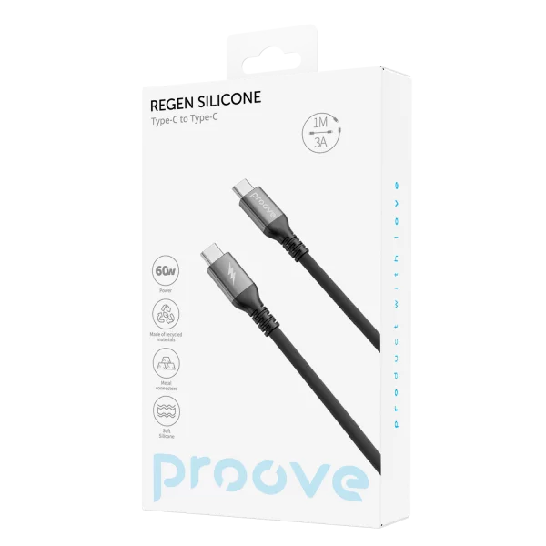 Cable Proove ReGen Silicone Type-C to Type-C 60W (1m) - Photo 1