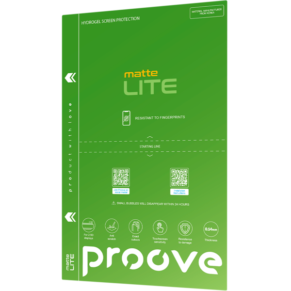 Protective hydrogel film Proove Hydrogel Screen Protection LITE Matte - Photo 1