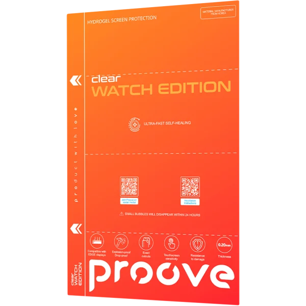 Protective hydrogel film Proove Hydrogel Screen Protection WATCH EDITION Clear - Photo 1