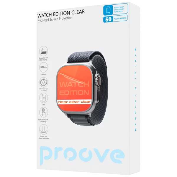 Protective hydrogel film Proove Hydrogel Screen Protection WATCH EDITION Clear