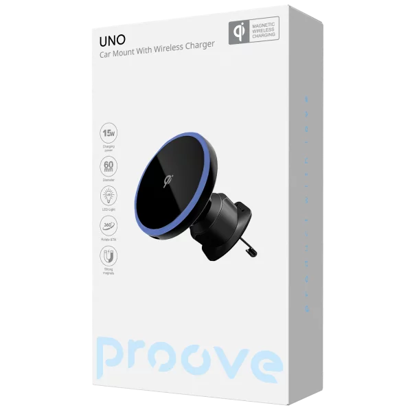 Car Mount With Wireless Charger Proove UNO QI - Photo 1