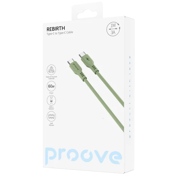 Cable Proove Rebirth Type-C to Type-C 60W (1m) - fotoğraf 1