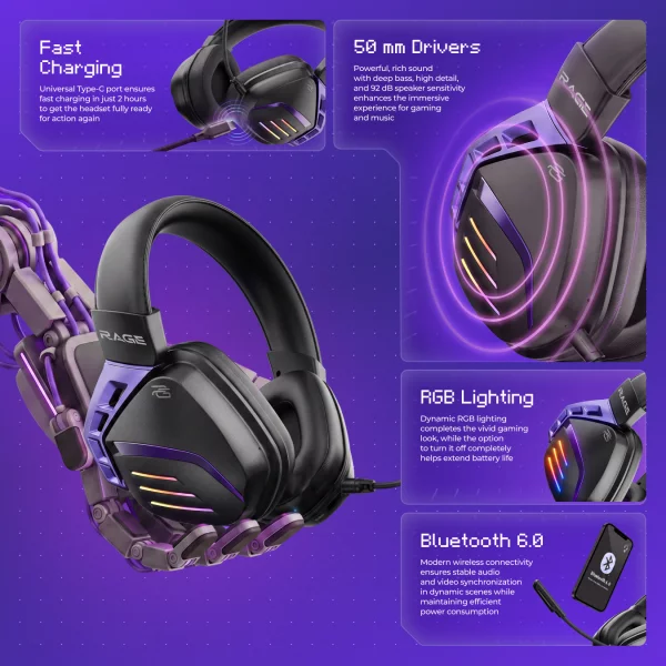 Wireless Headset Proove Gaming Rage (APP) - foto 9