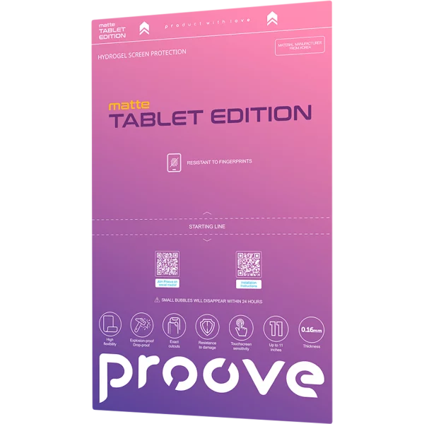 Захисна гідрогелева плівка Proove Hydrogel Screen Protection TABLET EDITION Matte - фото 1