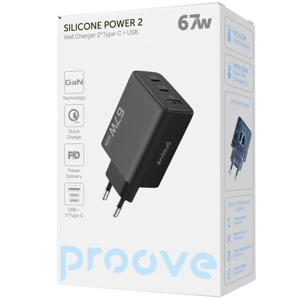 Wall Charger Proove Silicone Power 2 67W (2*Type-C+USB) - Zdjęcie 5