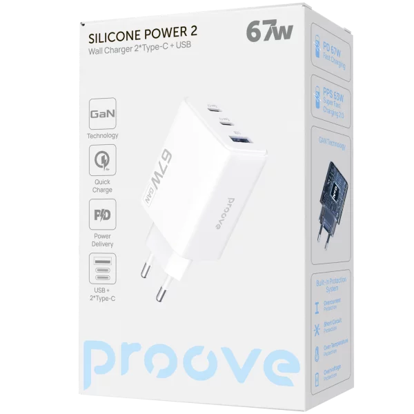 Wall Charger Proove Silicone Power 2 67W (2*Type-C+USB) - Foto 5