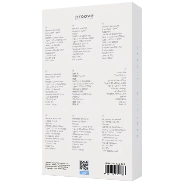 Type-C-Хаб Proove Arc Link 5 в 1 (2xUSB, 3xType-C) - фото 2
