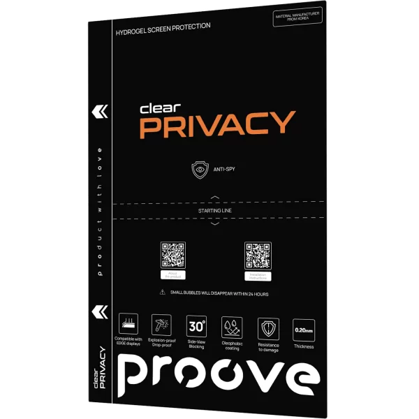 Protective hydrogel film Proove Hydrogel Screen Protection PRIVACY Clear - 照片 1