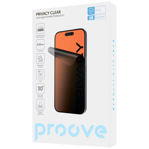 Protective hydrogel film Proove Hydrogel Screen Protection PRIVACY Clear