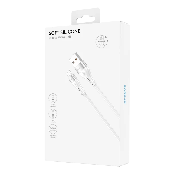 Cable Proove Soft Silicone USB to Micro USB 2.4A (1m) - Foto 4
