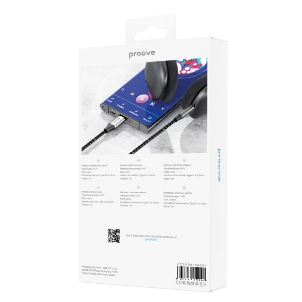 Cable AUX Proove SoundMesh Type-C to 3.5mm (1m) - Photo 2