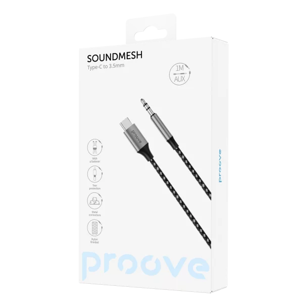 Cable AUX Proove SoundMesh Type-C to 3.5mm (1m) - Photo 1