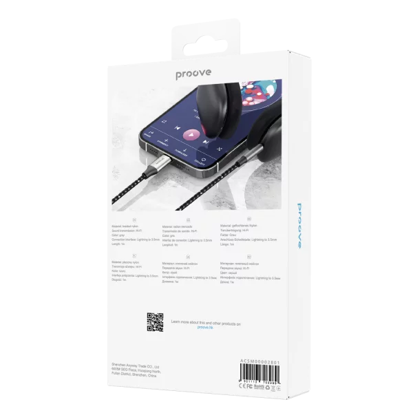 Cable AUX Proove SoundMesh Lightning to 3.5mm (1m) - Photo 2