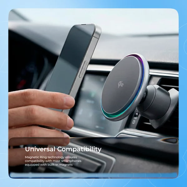 Car Mount With Wireless Charger Proove Icecore Qi2 15W - foto 11