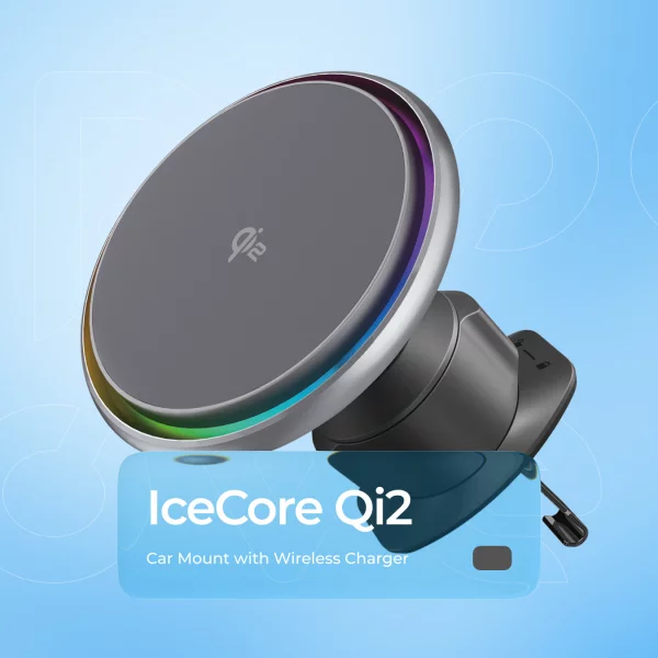 Car Mount With Wireless Charger Proove Icecore Qi2 15W - foto 6