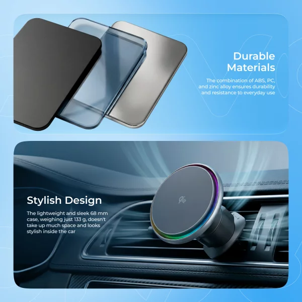 Car Mount With Wireless Charger Proove Icecore Qi2 15W - foto 10