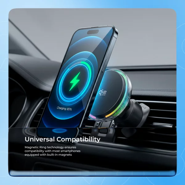 Car Mount With Wireless Charger Proove Light Crystal Qi2.2 25W - foto 9