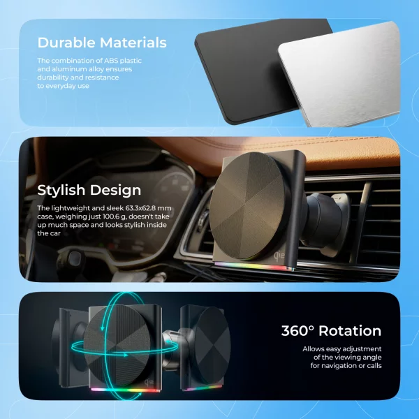 Car Mount With Wireless Charger Proove Neostorm Qi2 15W - foto 6