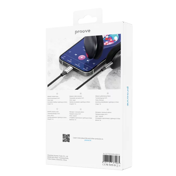 Cable AUX Proove SoundTrack Lightning to 3.5mm (1m) - Photo 2