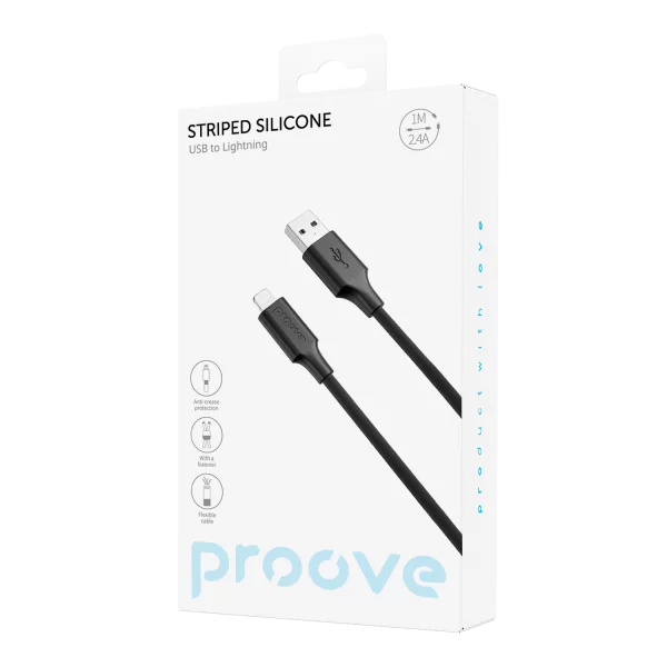 Cable Proove Striped Silicone Lightning (1m) - Photo 1