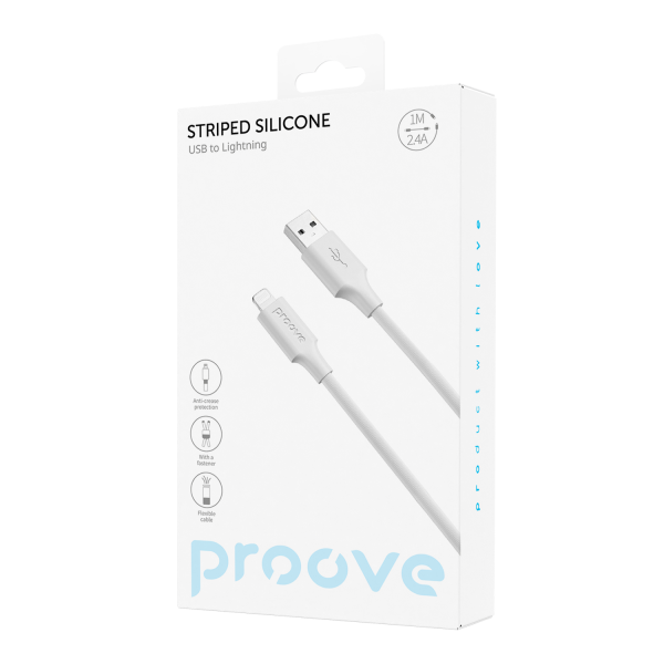 Cable Proove Striped Silicone USB to Lightning (1m)