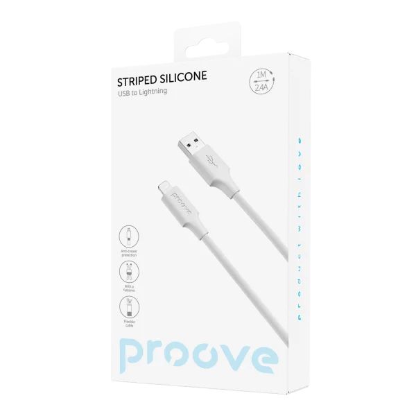 Cable Proove Striped Silicone Lightning (1m) - Photo 1