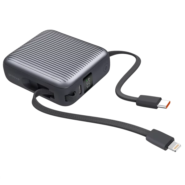 Power Bank Proove Moon Rock 22.5W 10000mAh With Integrated Charging Cables Type-C/Lightning - Photo 1