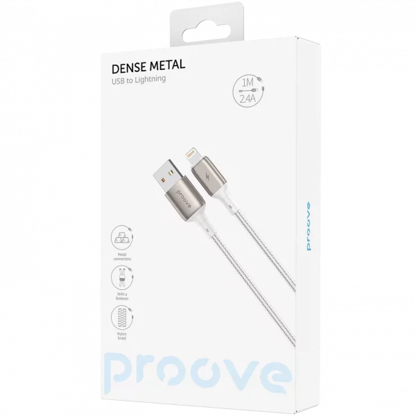 Cable Proove Dense Metal USB to Lightning 2.4A (1m) - foto 4